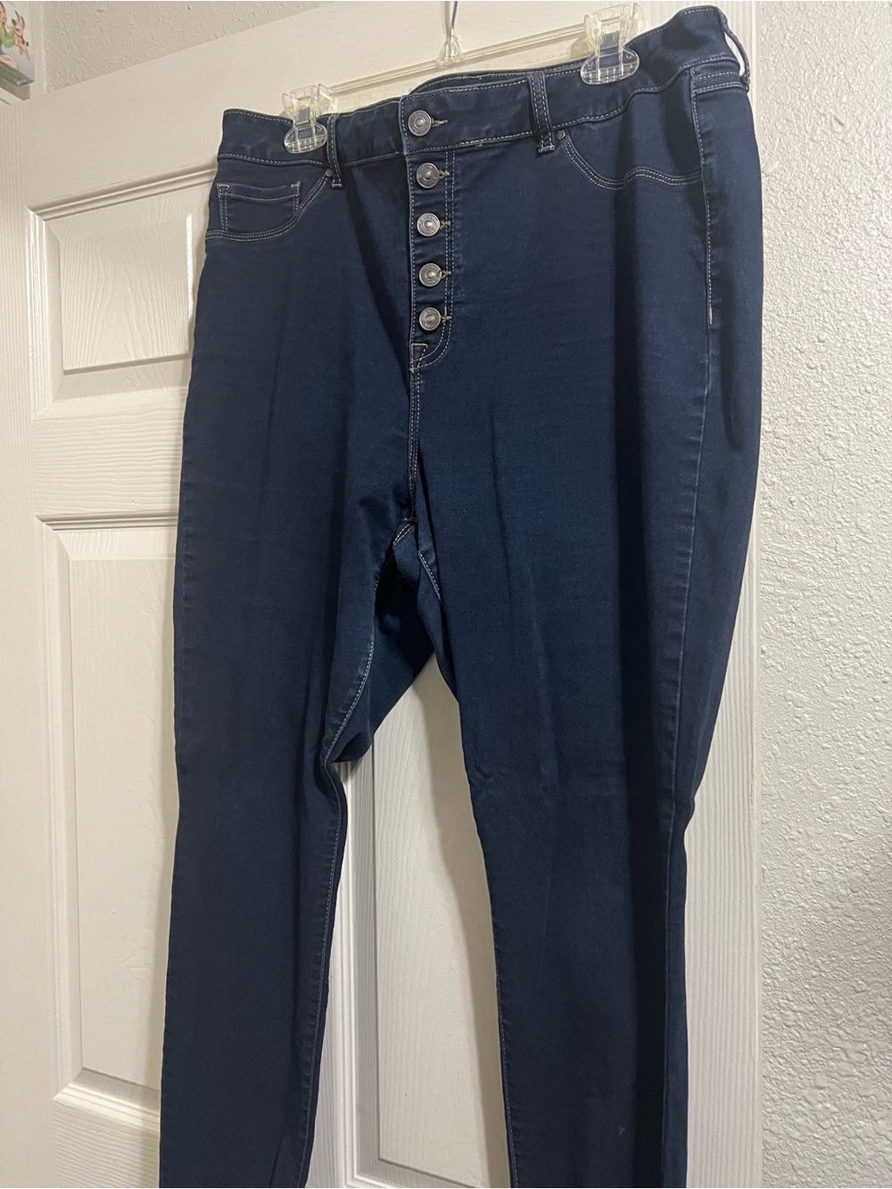 VIP Dark Blue High-Rise Button-Fly Jeans